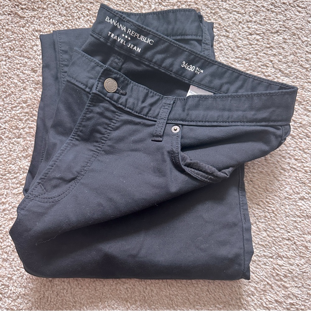 Black Banana Republic Travel Jeans, Mena Size 34x30 Slim Fit